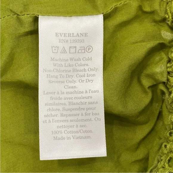 Everlane the eyelet puff sleeve top green pistachio small - Picture 8 of 10